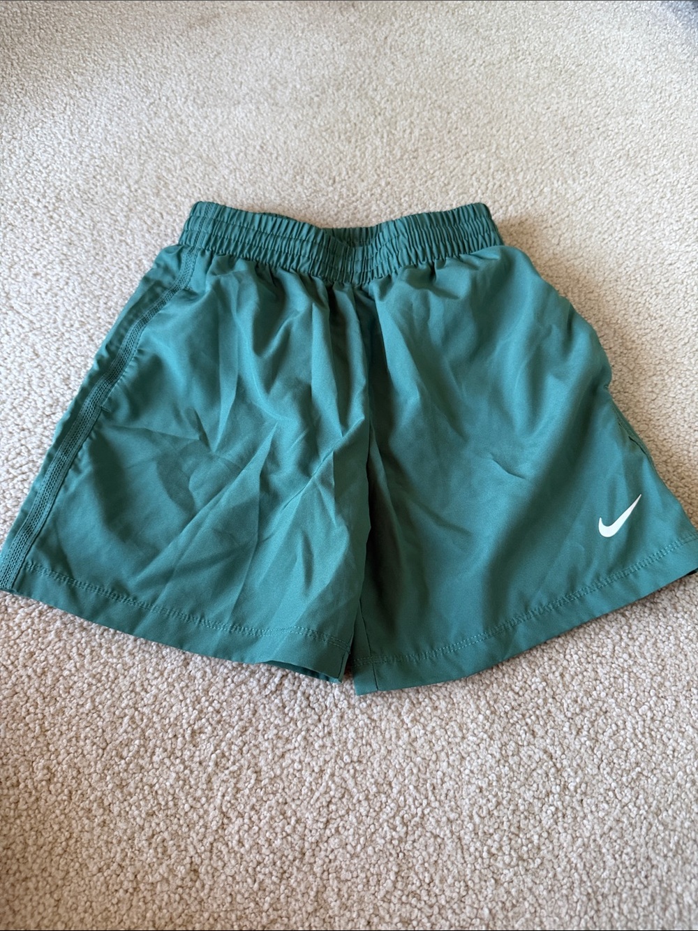 Nike Teal Green Performance Shorts with White Swoosh